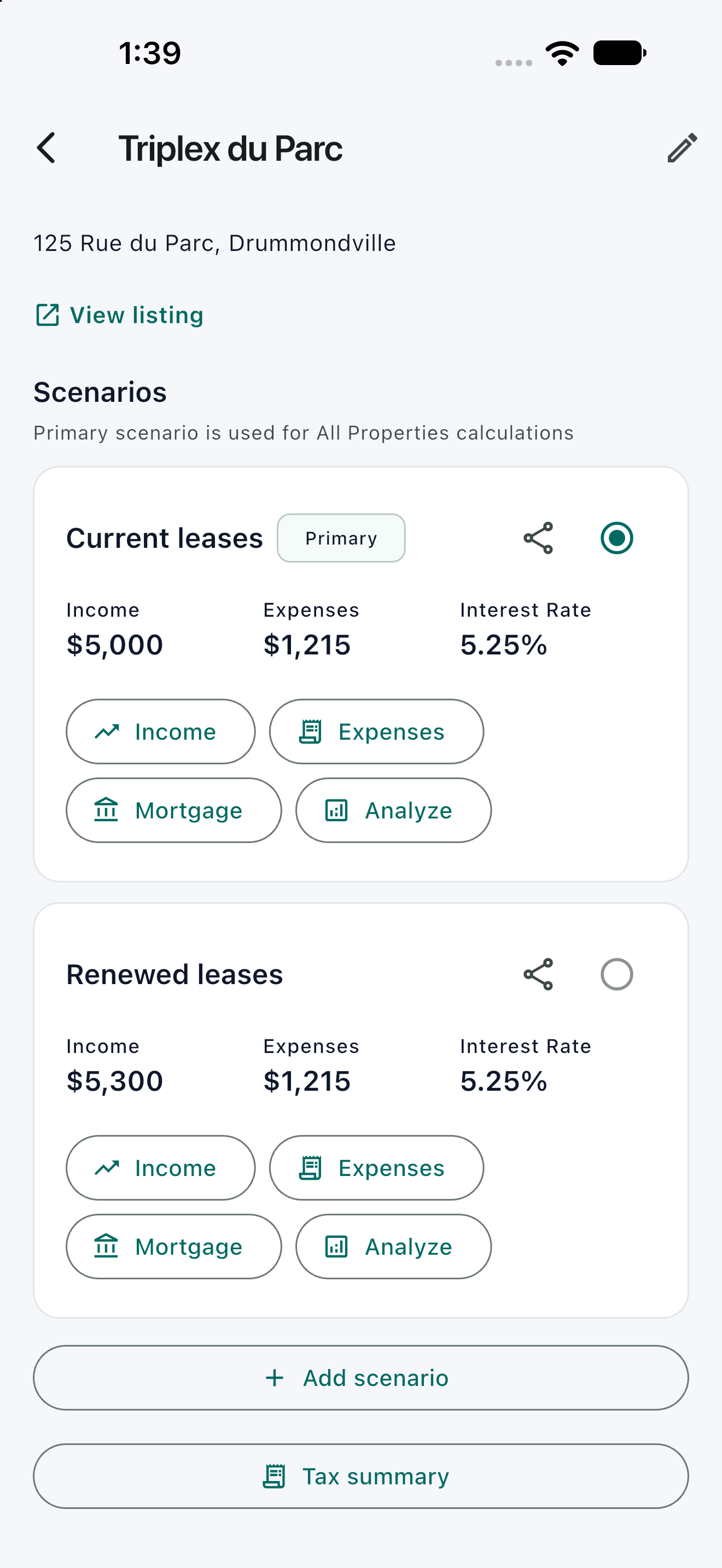 Pleximo property scenarios